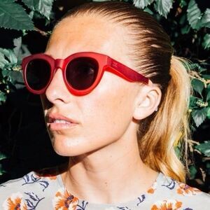 Toms Traveler Florentin Sunglasses Rich Red Matte Ruby/Violet Dark Lenses